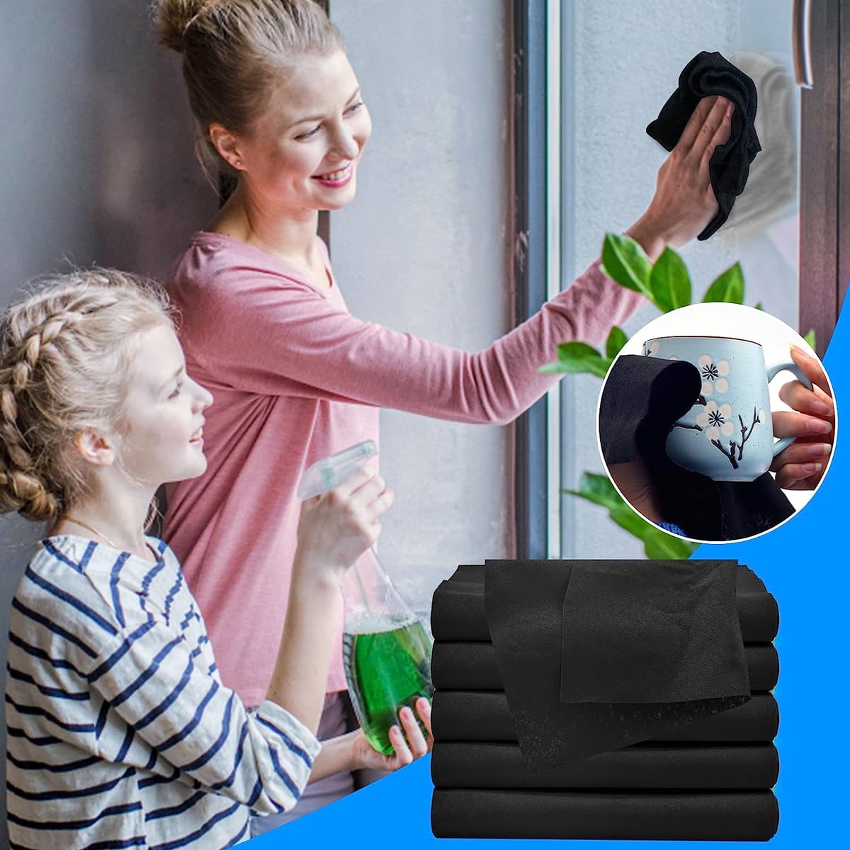 10-piece reusable cleaning cloths