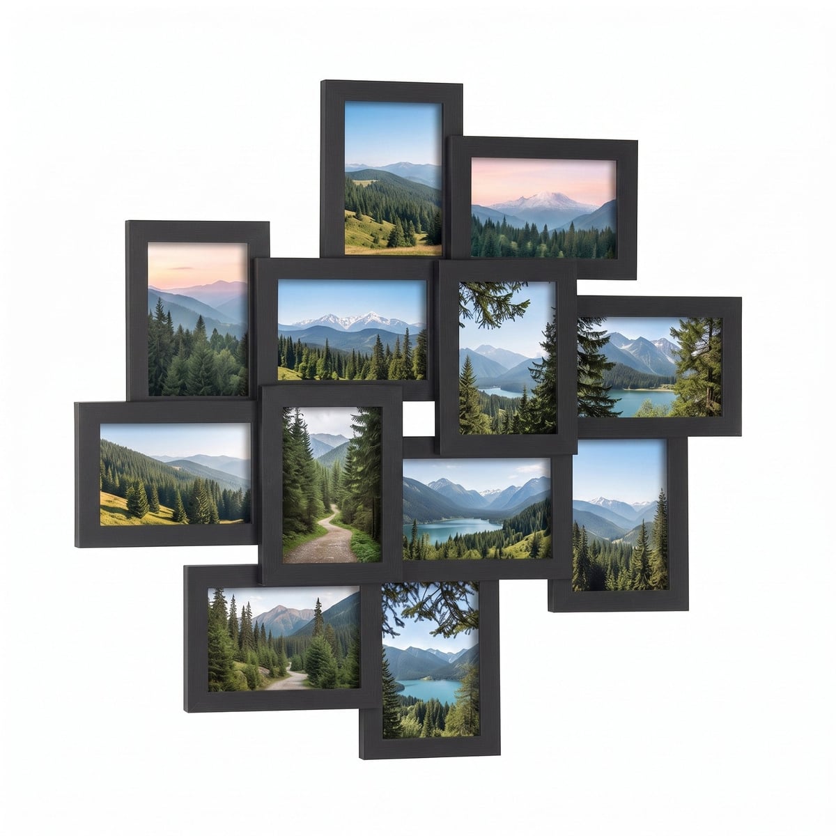 12-photo collage picture frame in black