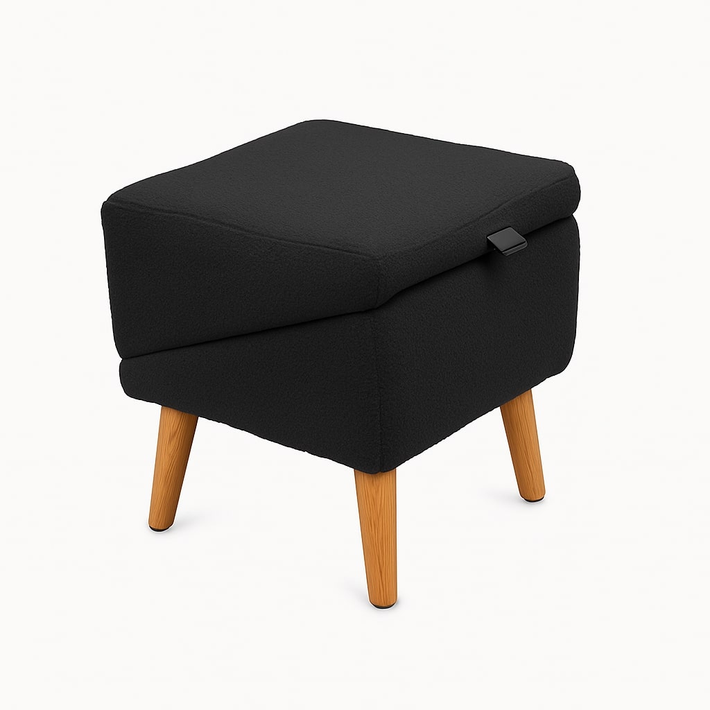 2-in-1 pet steps and footstool in black
