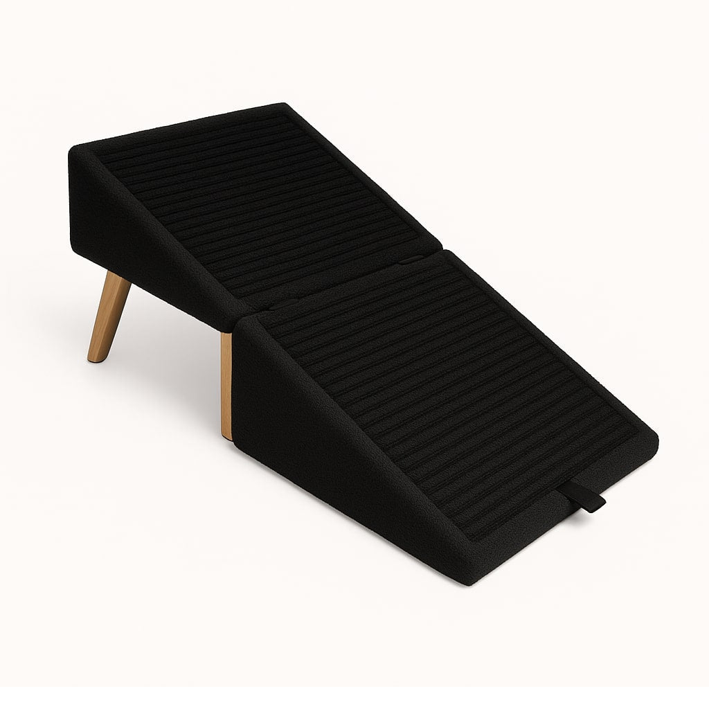 2-in-1 pet steps and footstool in black