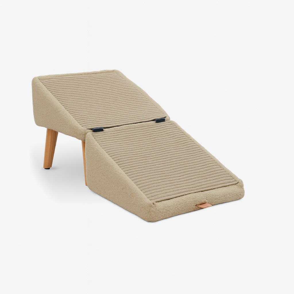 2-in-1 pet steps and footstool in beige