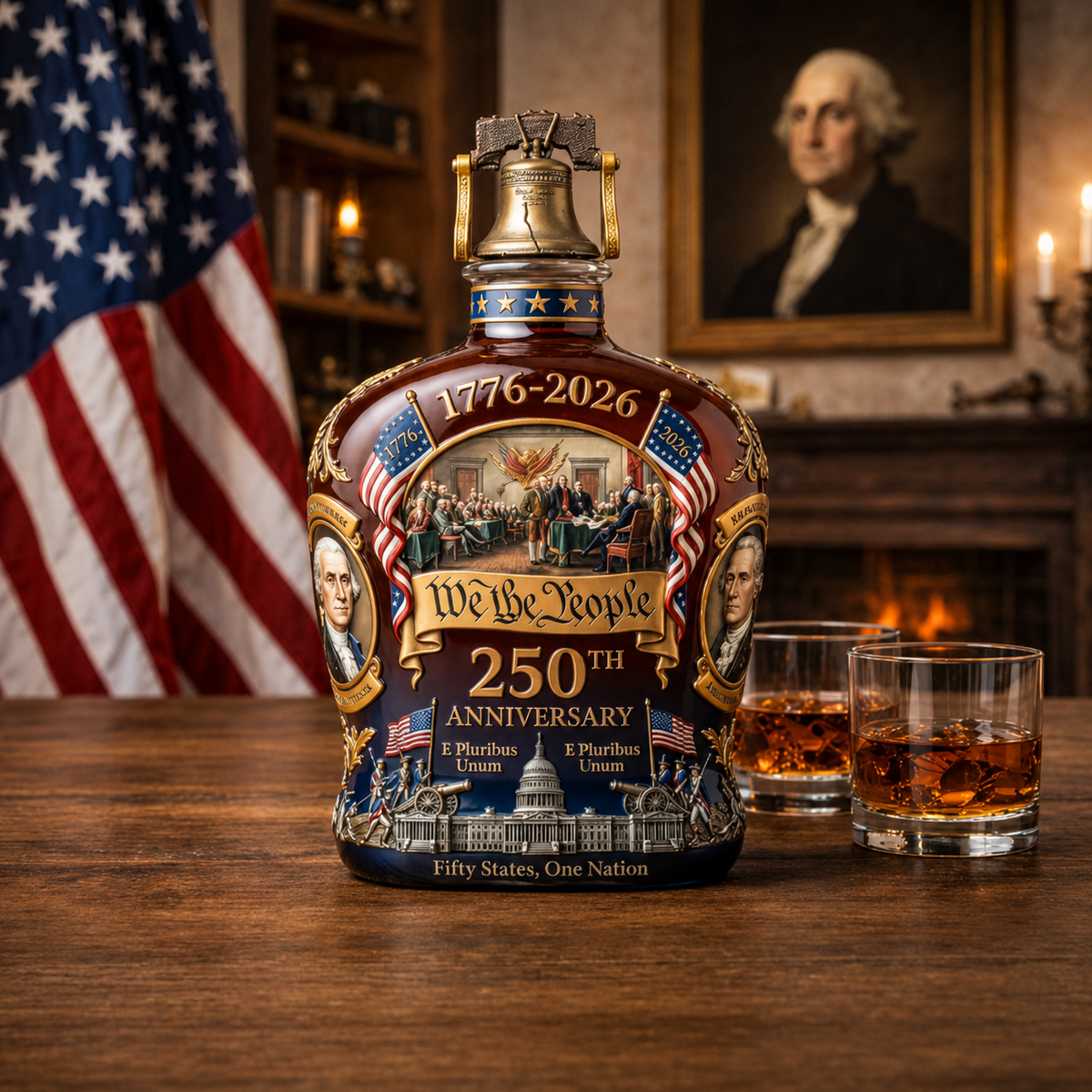 250th anniversary commemorative whiskey decanter