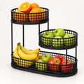 3-tier wire fruit basket stand in black