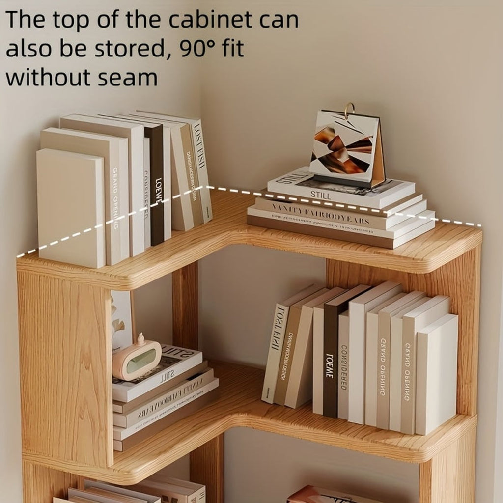 5-tier freestanding corner bookshelf