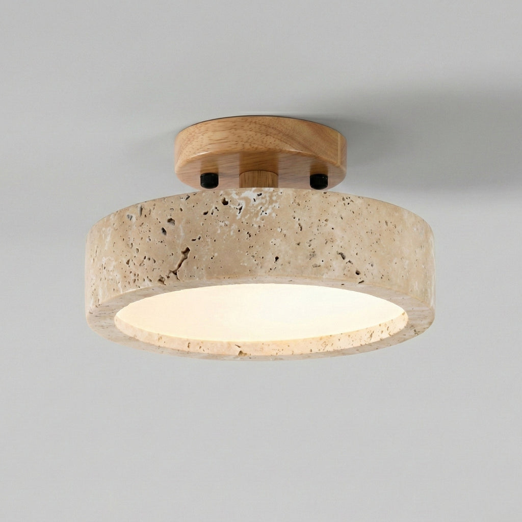 Monta Circular Travertine LED Japandi Light