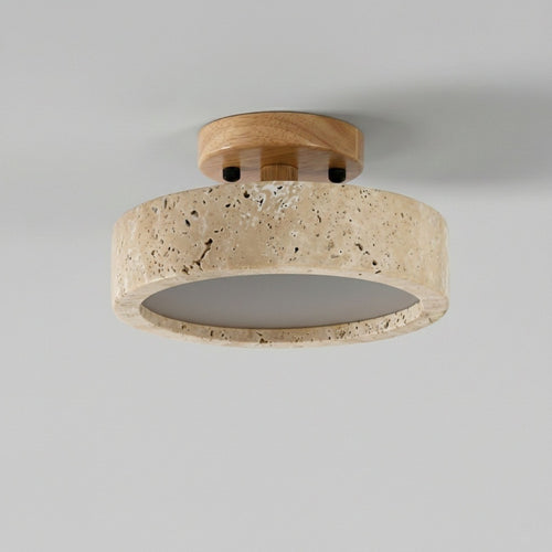 Monta Circular Travertine LED Japandi Light