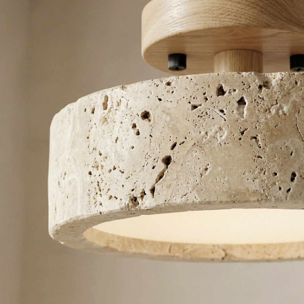 Monta Circular Travertine LED Japandi Light