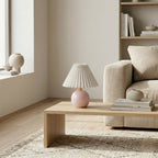 Round Ceramic Pleated Shade Table Lamp