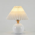Round Ceramic Pleated Shade Table Lamp
