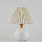 Round Ceramic Pleated Shade Table Lamp
