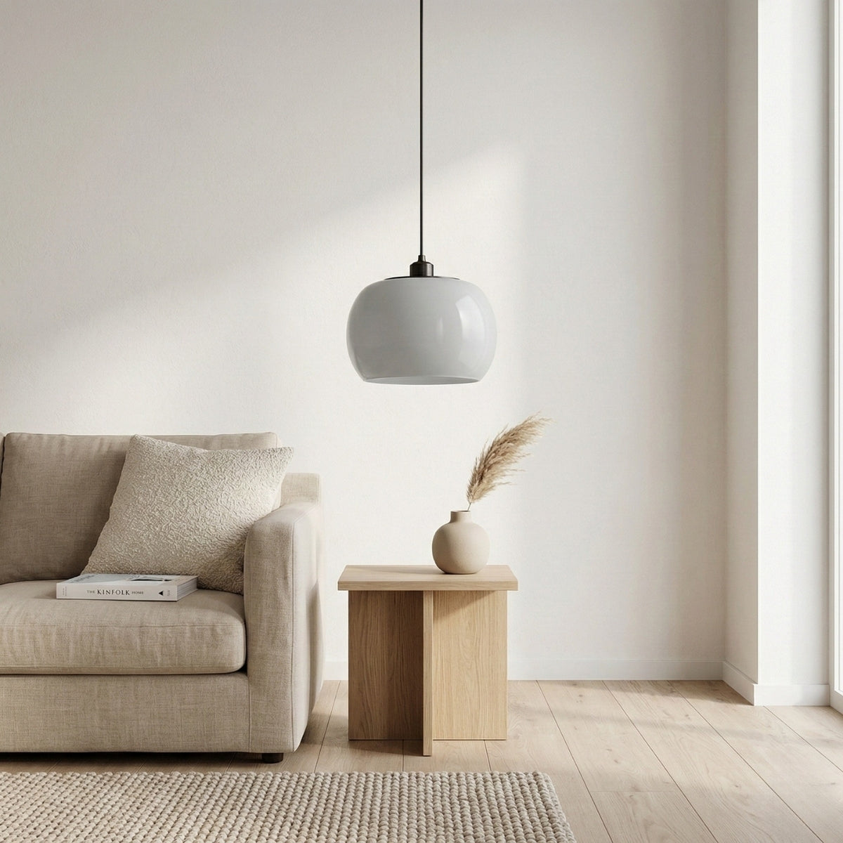 Round Globe Minimalist Glass Pendant Light