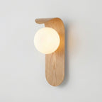 Round Nordic Wood Wall Light