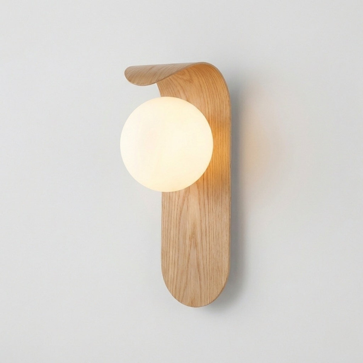 Round Nordic Wood Wall Light