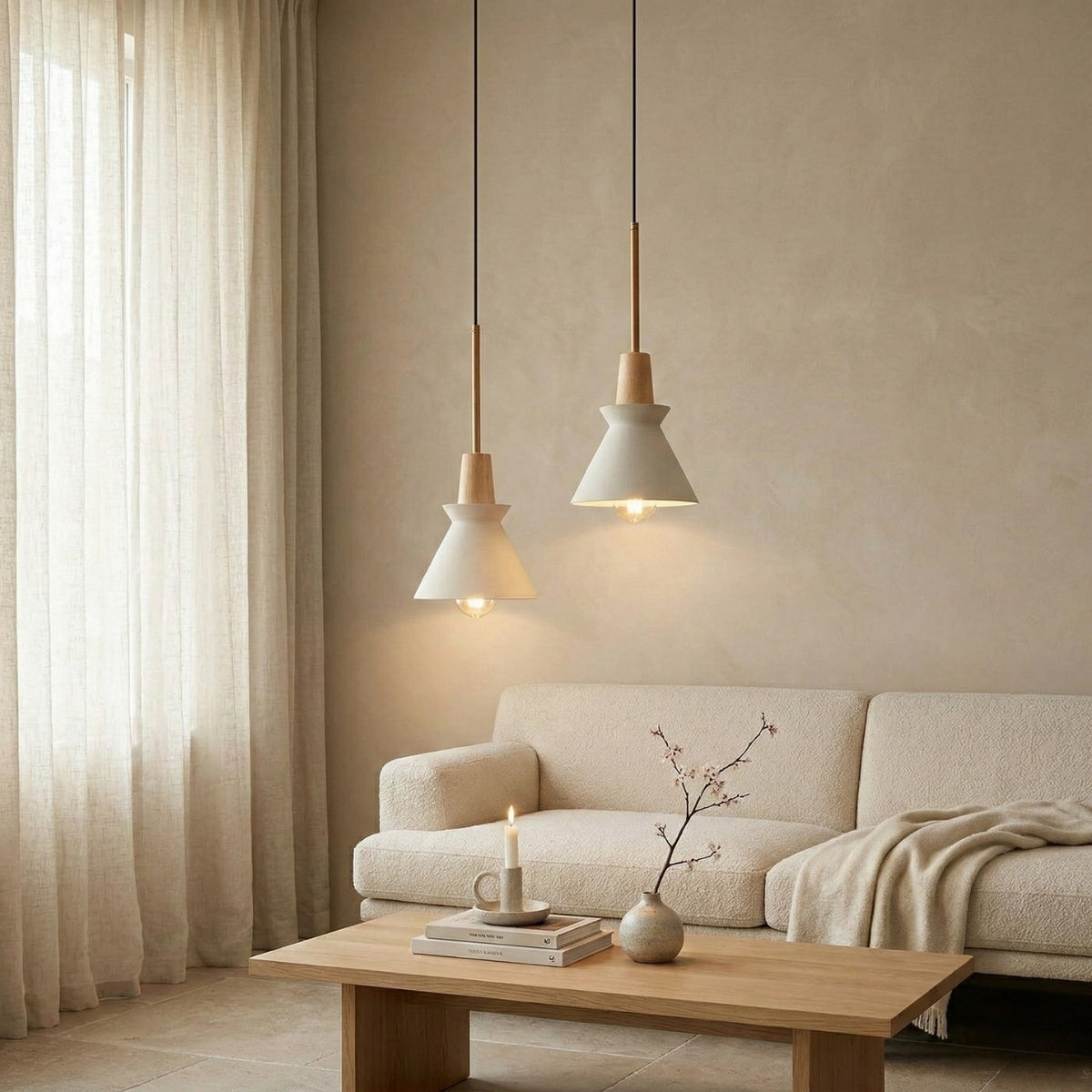 Scandinavian Conical Cement Pendant Light