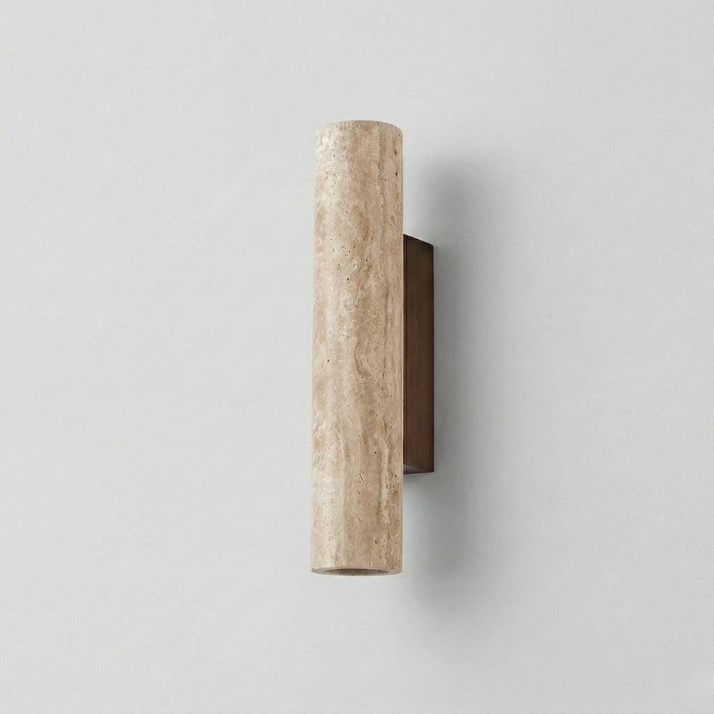 Vertical Minimalist Travertine Wall Lamp