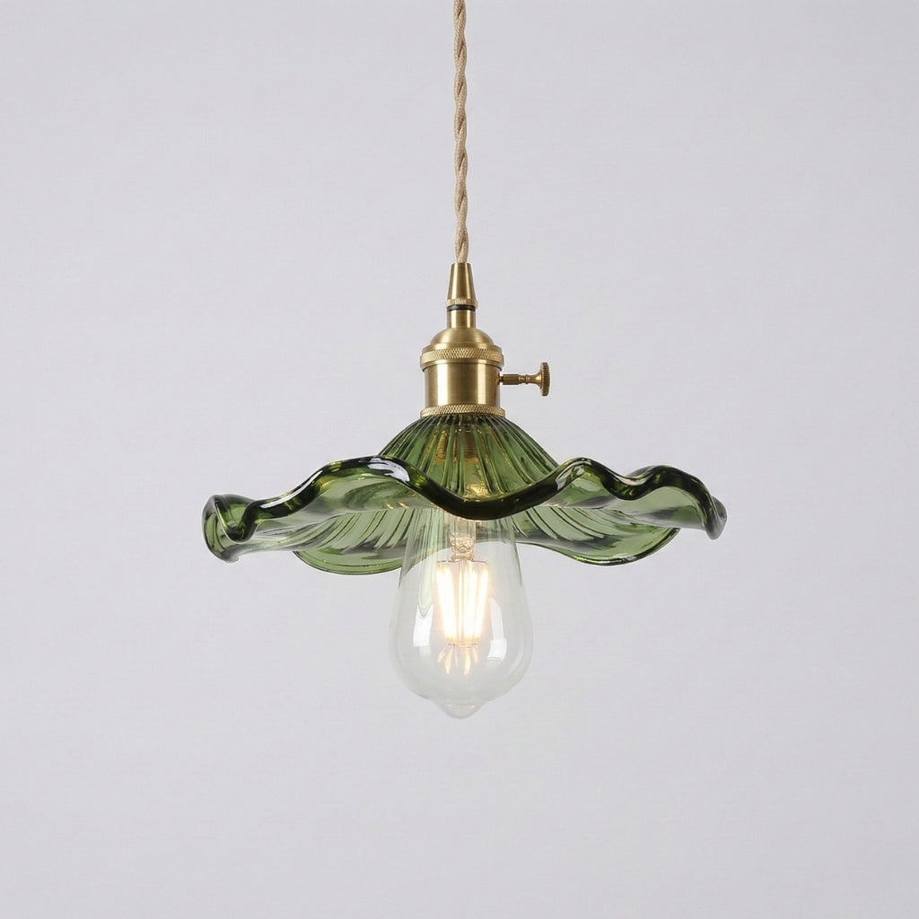Vintage Flower Glass Pendant Light