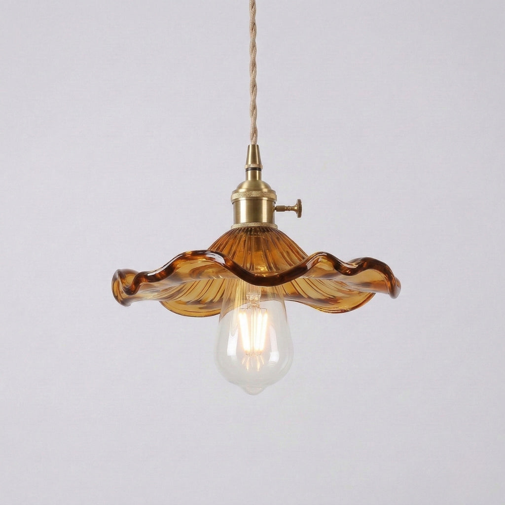 Vintage Flower Glass Pendant Light