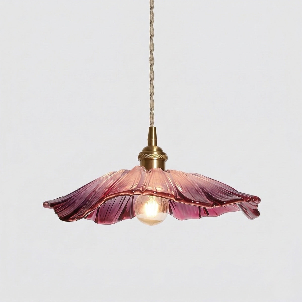 Vintage Scalloped Glass Pendant Light