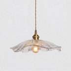 Vintage Scalloped Glass Pendant Light