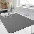 absorbent dish drying mat in gray