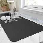 absorbent dish drying mat in black
