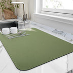 absorbent dish drying mat in green