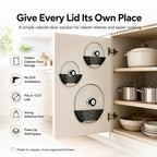 adhesive pot lid holders for cabinet doors in black