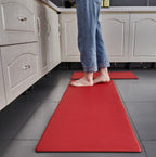 anti-fatigue kitchen mat in red