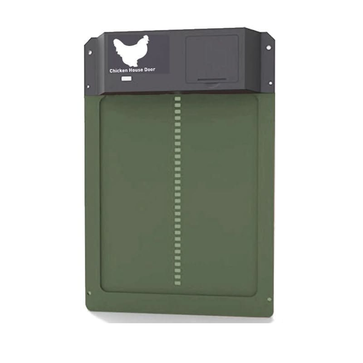 automatic chicken coop door with light sensor in green