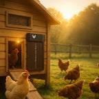 automatic chicken coop door with light sensor in green