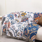 boho floral reversible throw blanket