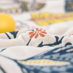 boho floral reversible throw blanket