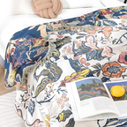 boho floral reversible throw blanket