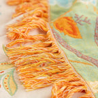boho floral throw blanket with fringe