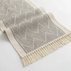 boho tassel table runner in grey
