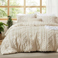 boho tufted duvet cover set in oat milk