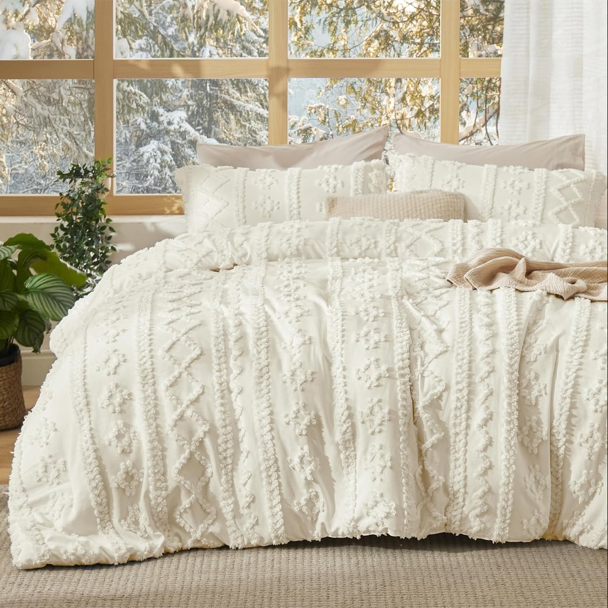 boho tufted duvet cover set