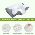 butterfly-shape neck support pillow in grey