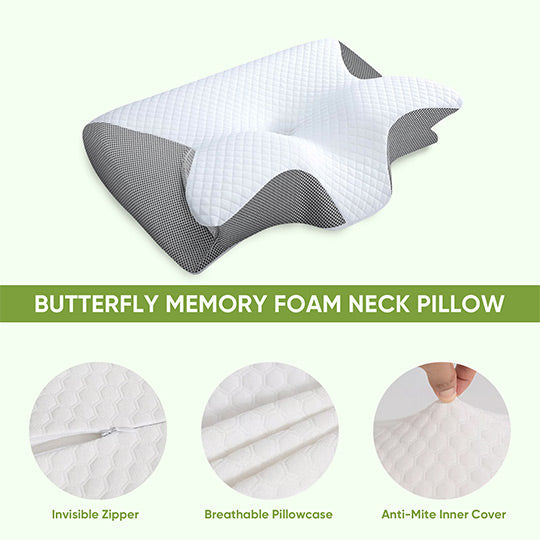 butterfly-shape neck support pillow in grey