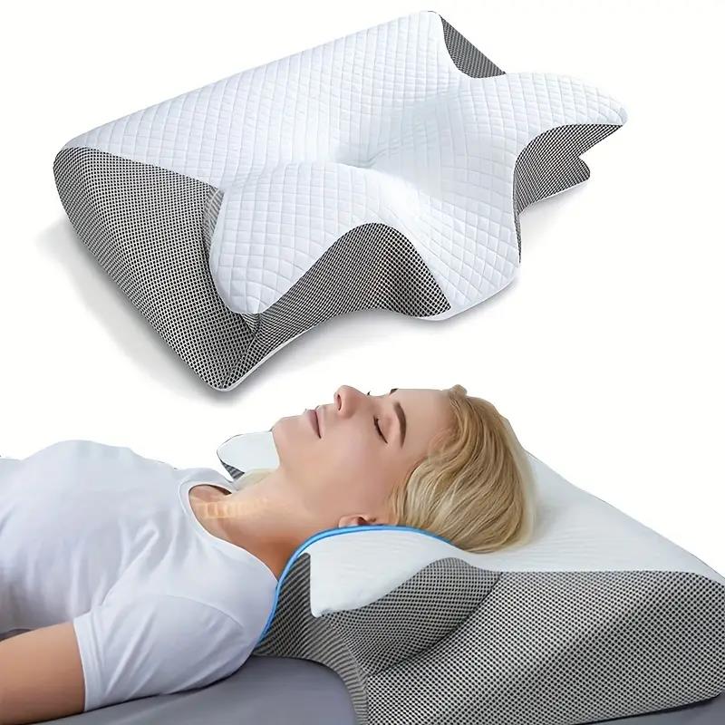 butterfly-shape neck support pillow in grey