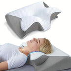 butterfly-shape neck support pillow in grey