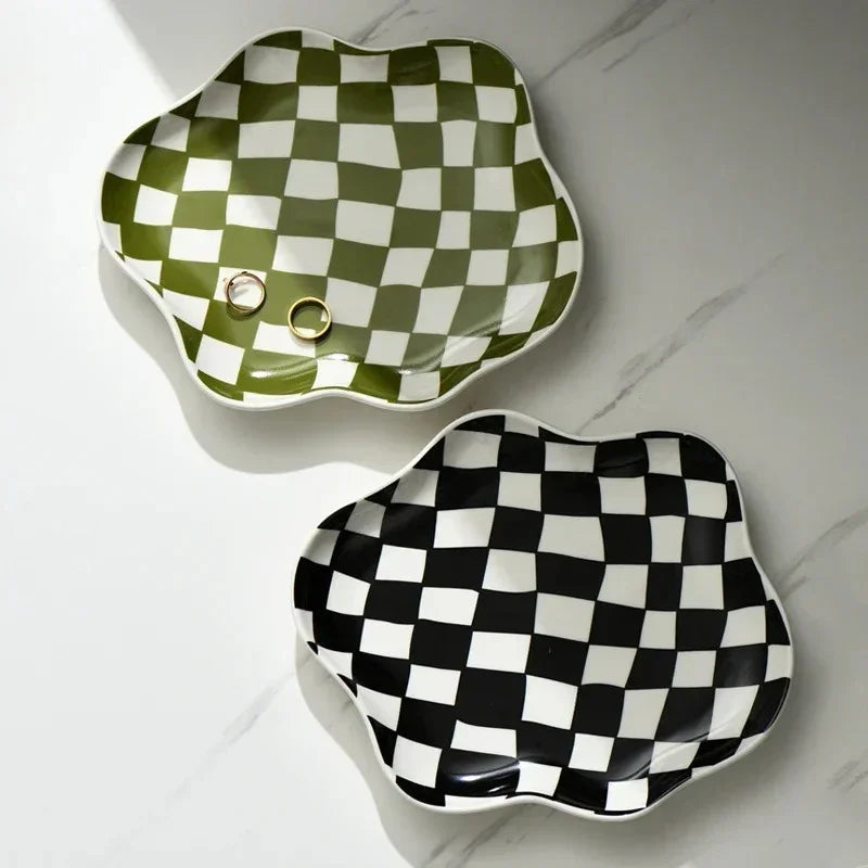 checkerboard decorative tray