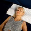 contoured neck support pillow in white
