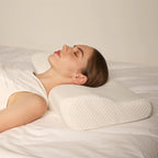contoured neck support pillow in white