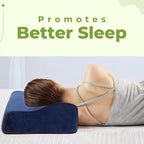 contoured neck support pillow in blue