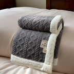 double-sided sherpa throw blanket in gray