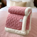 double-sided sherpa throw blanket in pink