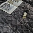 double-sided sherpa throw blanket in gray