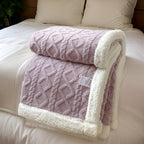 double-sided sherpa throw blanket in lilac