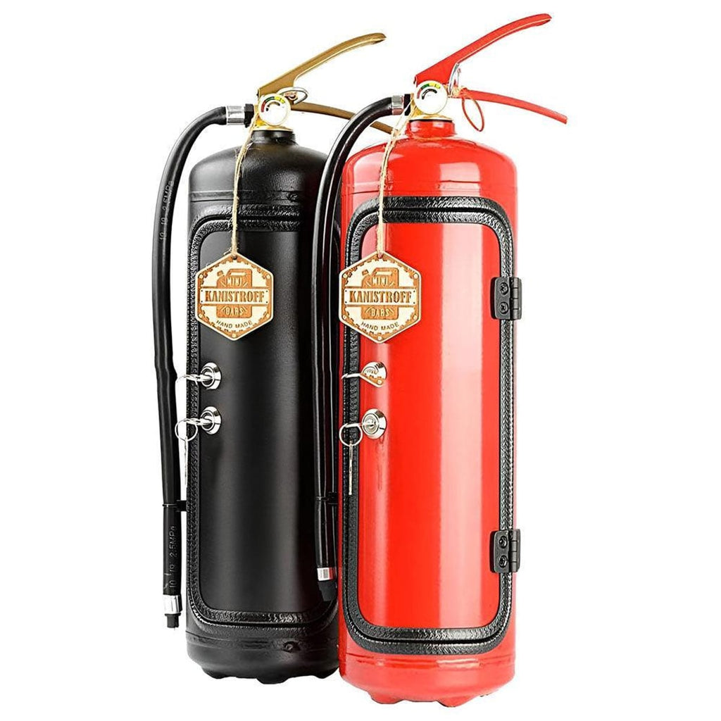 fire extinguisher minibar with shot glass holders